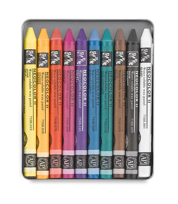 Акварельная пастель Caran d'Ache Neocolor II Watersoluble (10 цветов)