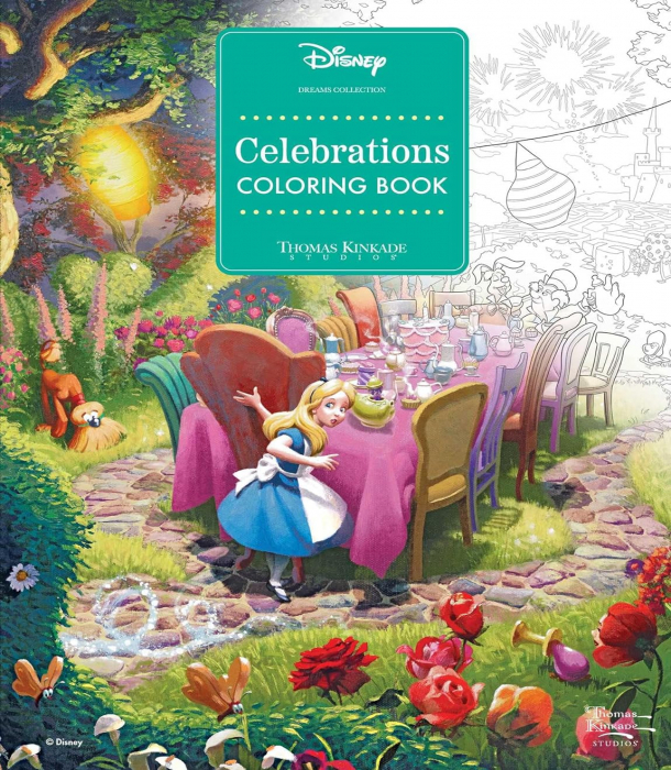 Раскраска Disney Dreams Collection Celebrations Coloring Book от Thomas Kinkade Studios