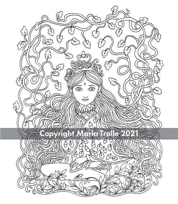 Раскраска Mandalen от Maria Trolle (изд. Bookmark Förlag Швеция)