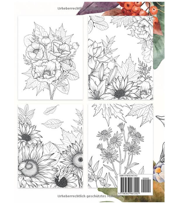 Раскраска Der Herbst und die Blumen – Das Malbuch от Kew Gardens (Германия)