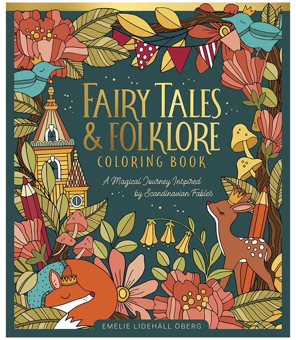 Раскраска Fairy Tales & Folklore от Emelie Lidehäll Öberg (изд. Better Day Books США) (уцененный товар)