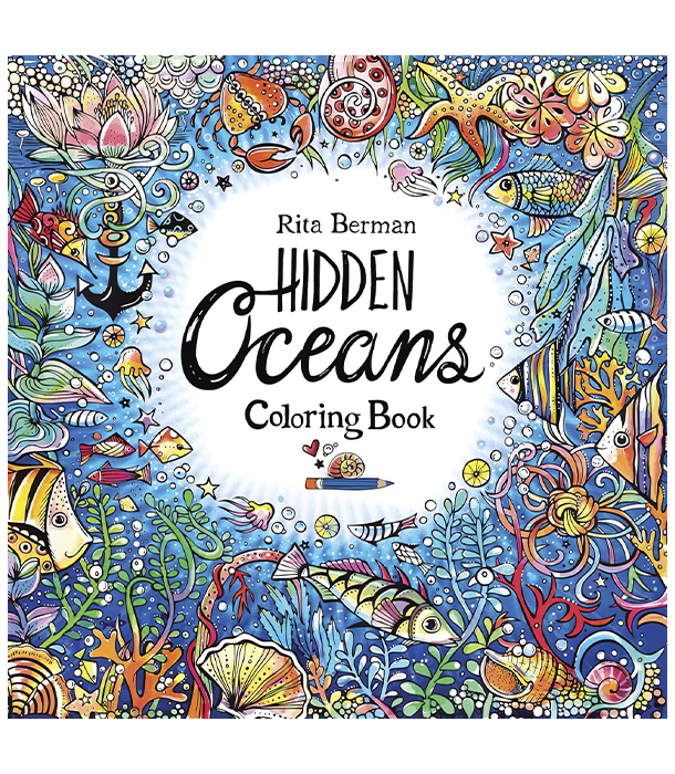 Раскраска Hidden Oceans от Rita Berman (изд. Walter Foster Publishing США)