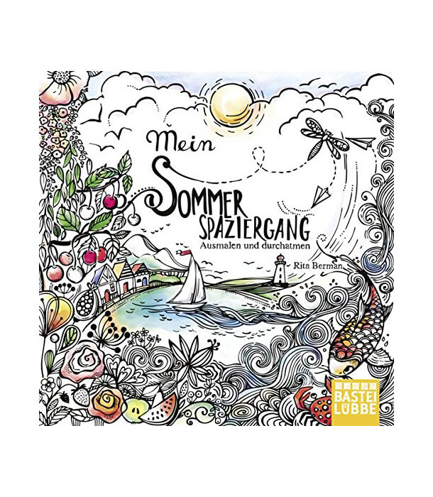 Раскраска Mein Sommerspaziergang: Ausmalen und durchatmen от Rita Berman (изд. Lübbe Германия)