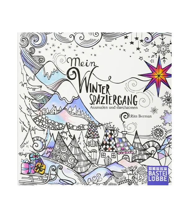 Раскраска Mein Winterspaziergang: Ausmalen und durchatmen от Rita Berman (изд. Lübbe Германия)