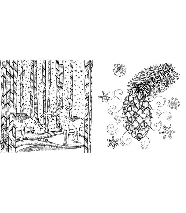 Раскраска Mein Winterspaziergang: Ausmalen und durchatmen от Rita Berman (изд. Lübbe Германия)
