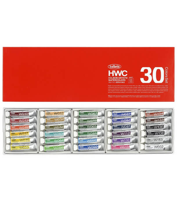 Набор акварельных красок Holbein Watercolors W407 (30 штук по 5 мл)