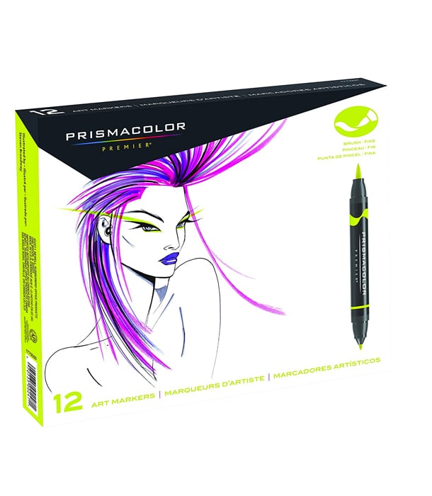 Маркеры Prismacolor Premier Double-Ended Art Markers, Fine and Brush Tip (12 штук)