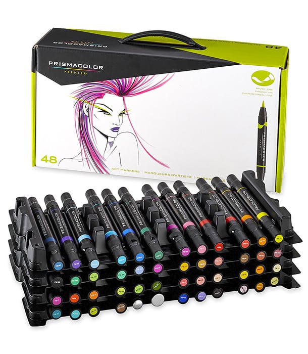 Маркеры Prismacolor Premier Double-Ended Art Markers, Fine and Brush Tip (48 штук)