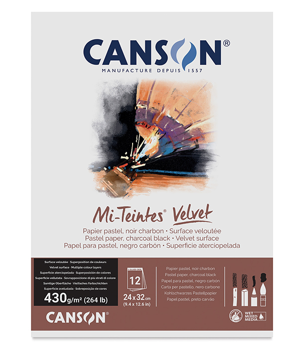 Альбом Canson Mi-Teintes Velvet Charcoal Black 9.4 × 12.6 (12 листов)