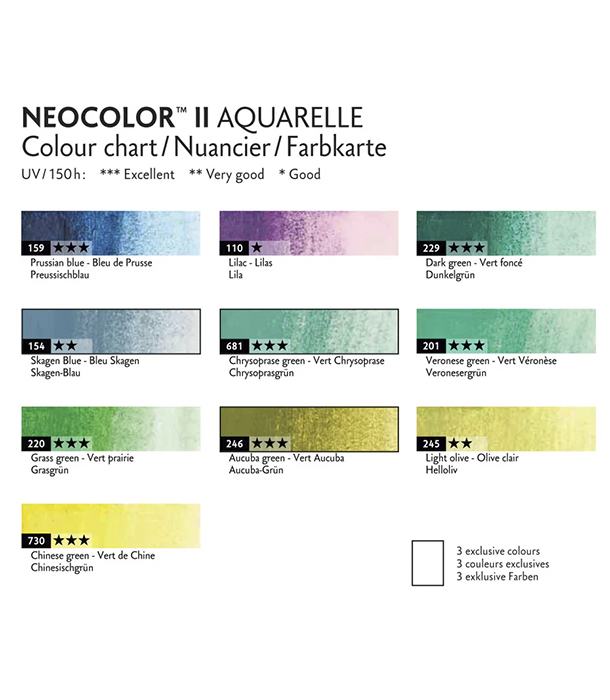 Акварельная пастель Caran d'Ache Neocolor II Lush Colors, 50th Anniversary Special Edition (10 цветов)