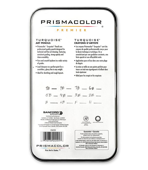 Набор графитовых карандашей Prismacolor Premier Turquoise Art Pencils (12 штук)
