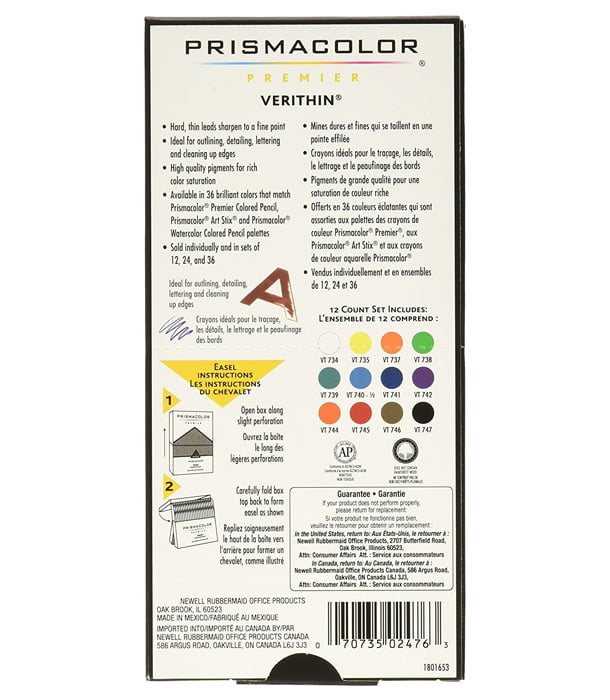 Набор карандашей Prismacolor Verithin (12 штук)